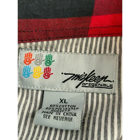 Miskeen Originals Shirt Men's XL Button Up Pockets Multicolor Plaid Short Sleeve - Picture 4 of 10